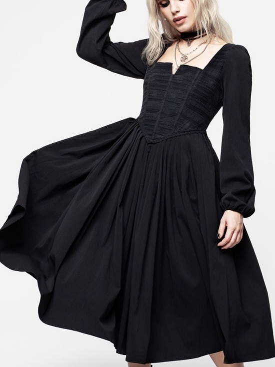 Disturbia Dresses & Skirts - Disturba US 14 Mina Corset Midi Dress 0496 goth minimalist corset peasant